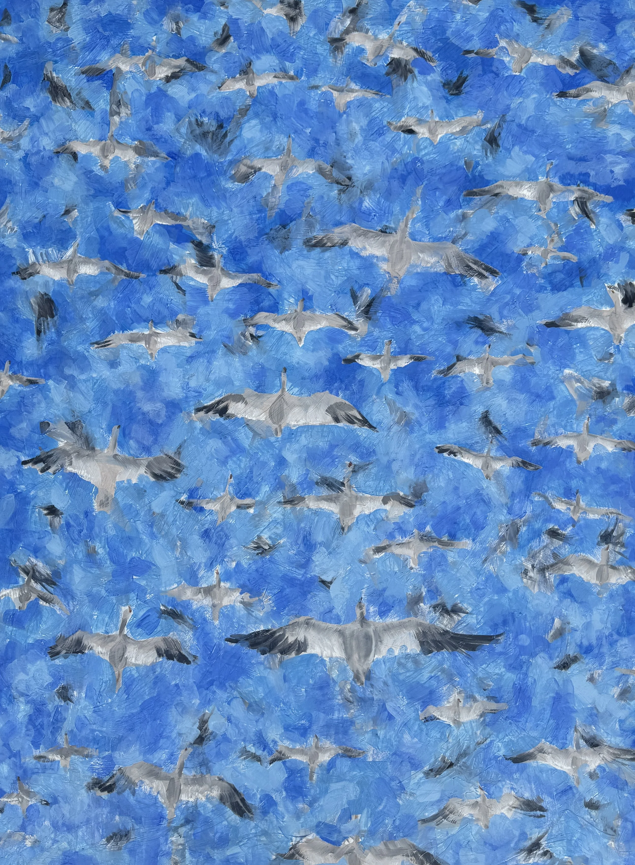  
Simultaneous Ascension (in progress) 
I might forget  
the legion of birds, 
in their happy panic, 
washing the whole of the sky,  
with their white wings and cries, 
lifting our eyes and our spirits,  
a simultaneous ascension. 
 
I might forget  
