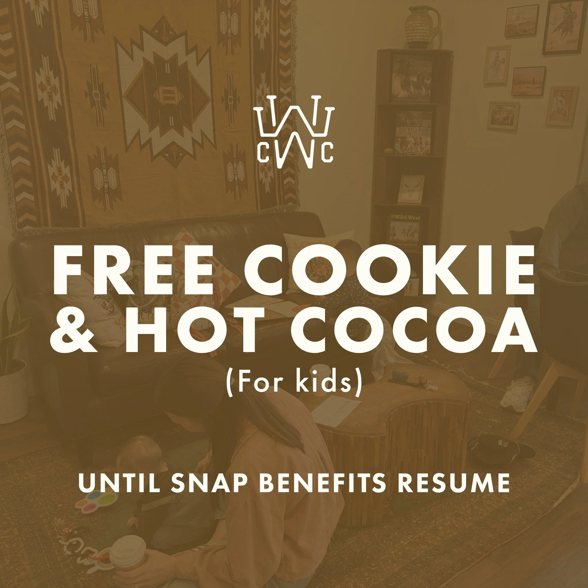 A little comfort goes a long way. Stop by for a free cookie and 8oz hot cocoa for the kids - available until SNAP benefits resume.