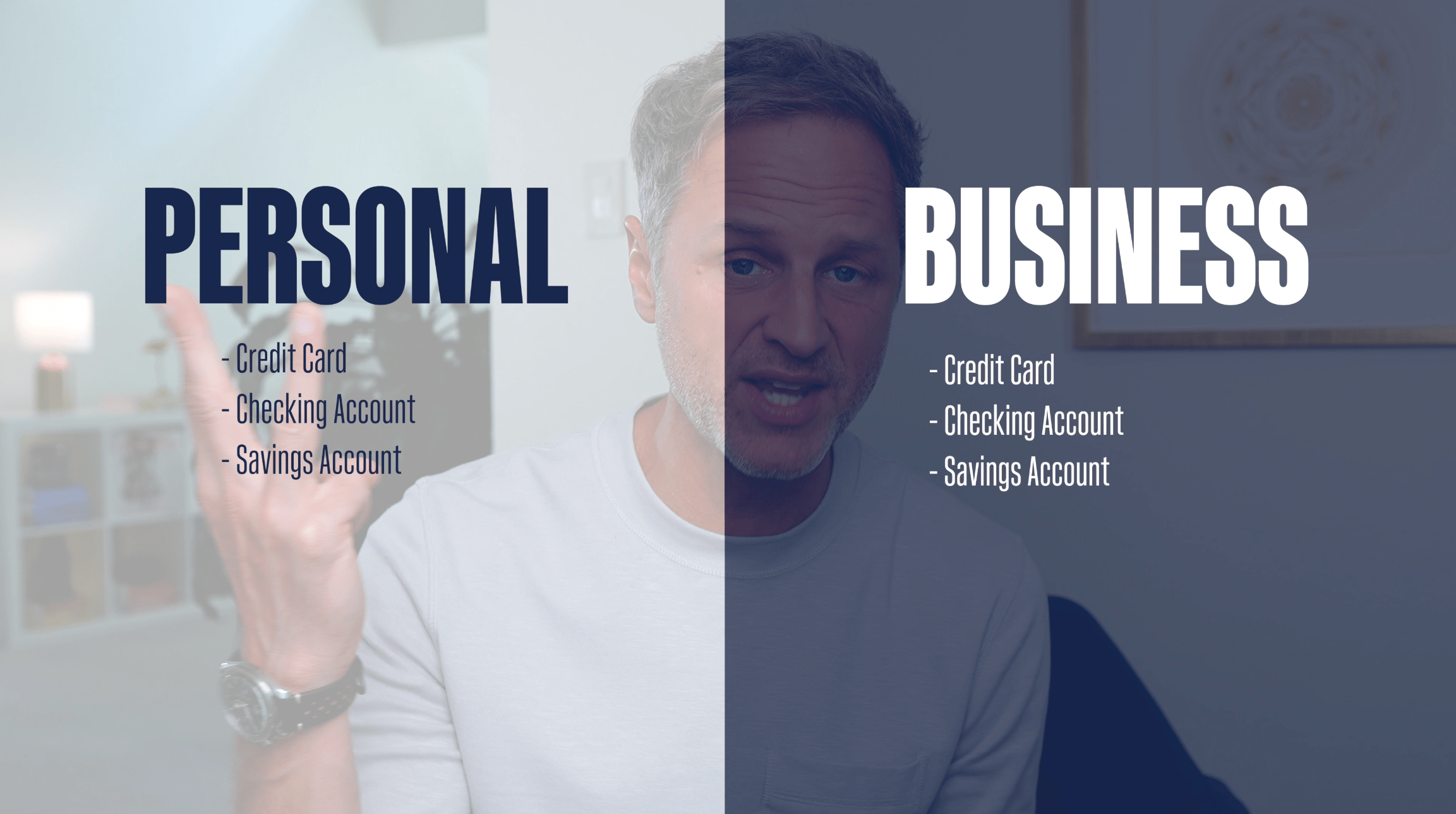 Visual graphic showing how to easily separate business and personal accounts