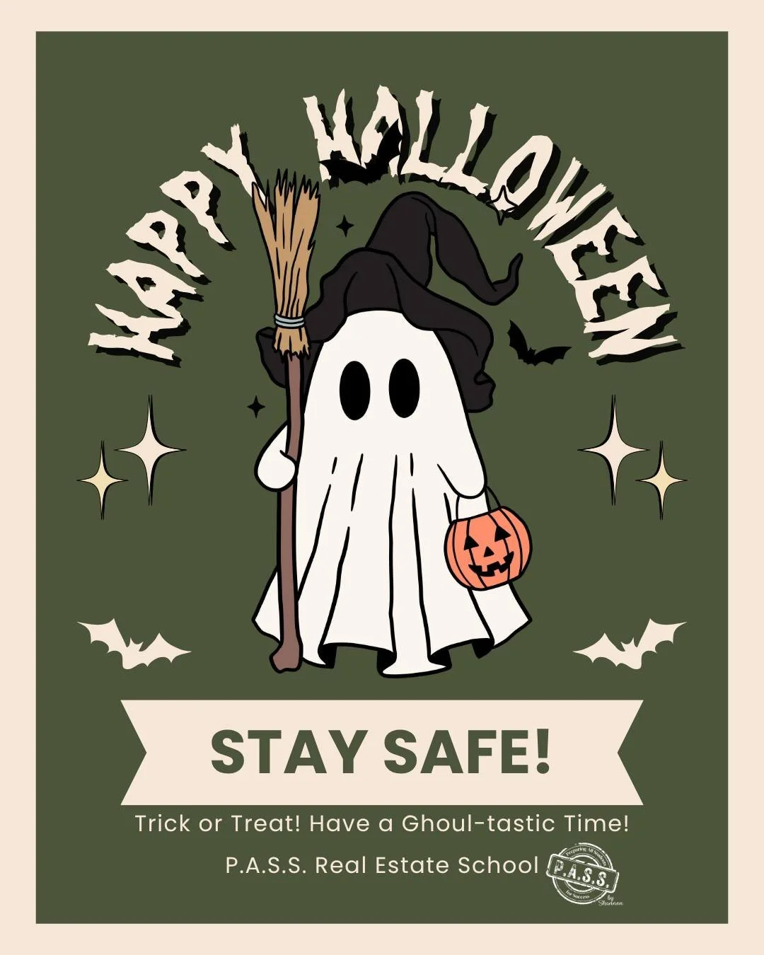 🎃 Stay safe, have fun, and enjoy all the tricks and treats!
Happy Halloween from P.A.S.S. Real Estate School! 👻✨