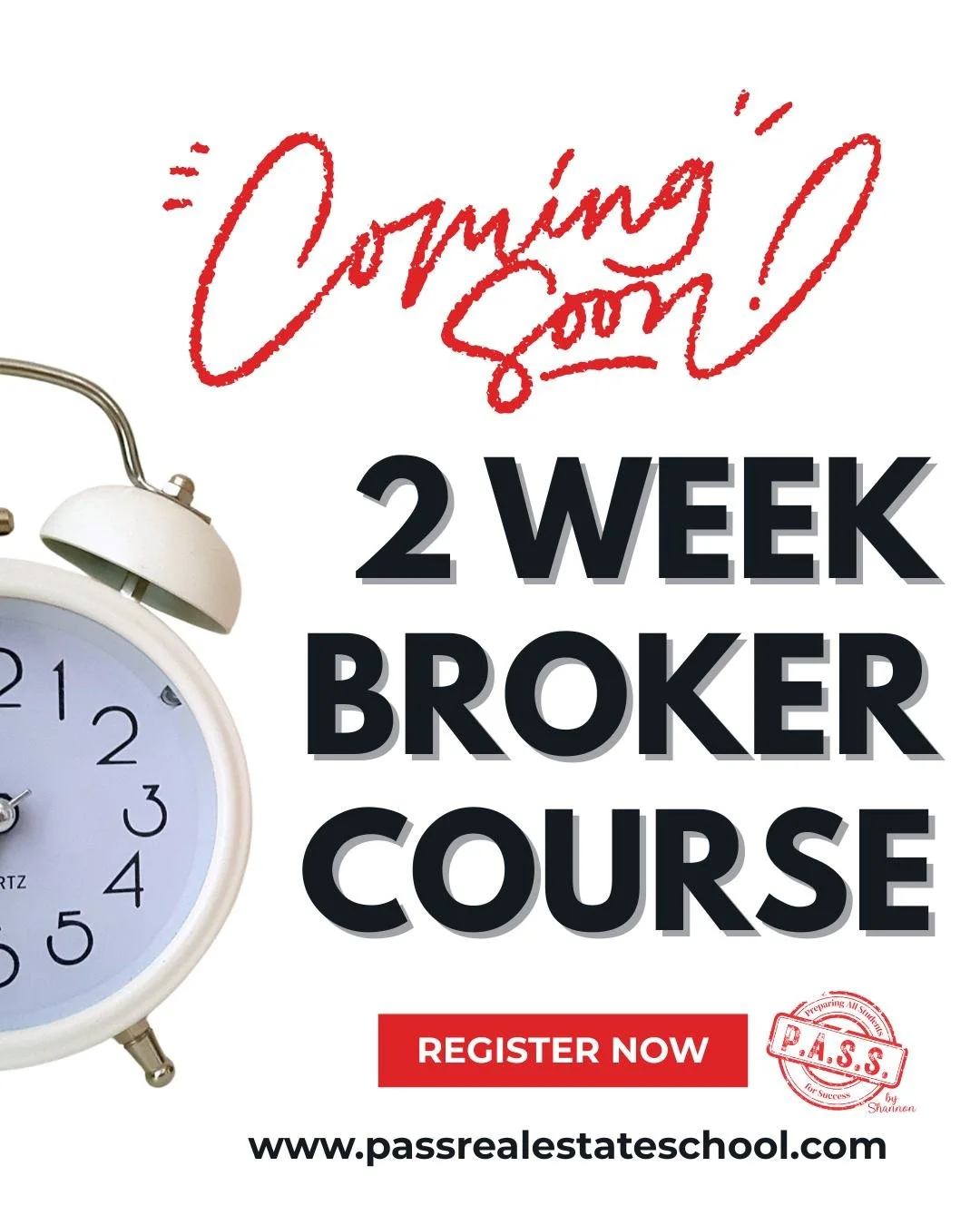 Become a BROKER in 2 weeks! 💥
Starts December 8th &bull; Zoom Only 💻 &bull; 9AM&ndash;3:30PM

Secure your spot NOW 👉 www.passrealestateschool.com

#pass #preparingallstudentsforsuccess #broker #passrealestateschool