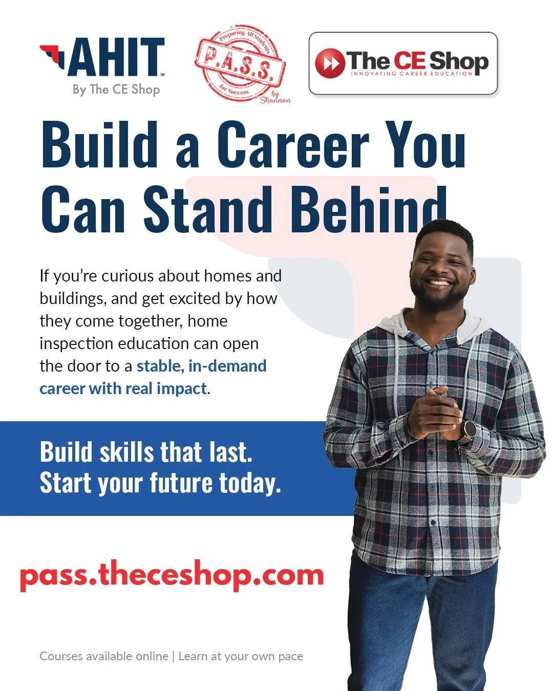 Your future is calling 📞
If you&rsquo;re curious about how homes come together, home inspection could be your path to a stable, in-demand career.
Start today: pass.theceshop.com 
#pass #preparingallstudentsforsuccess  #theceshop #passrealestateschoo