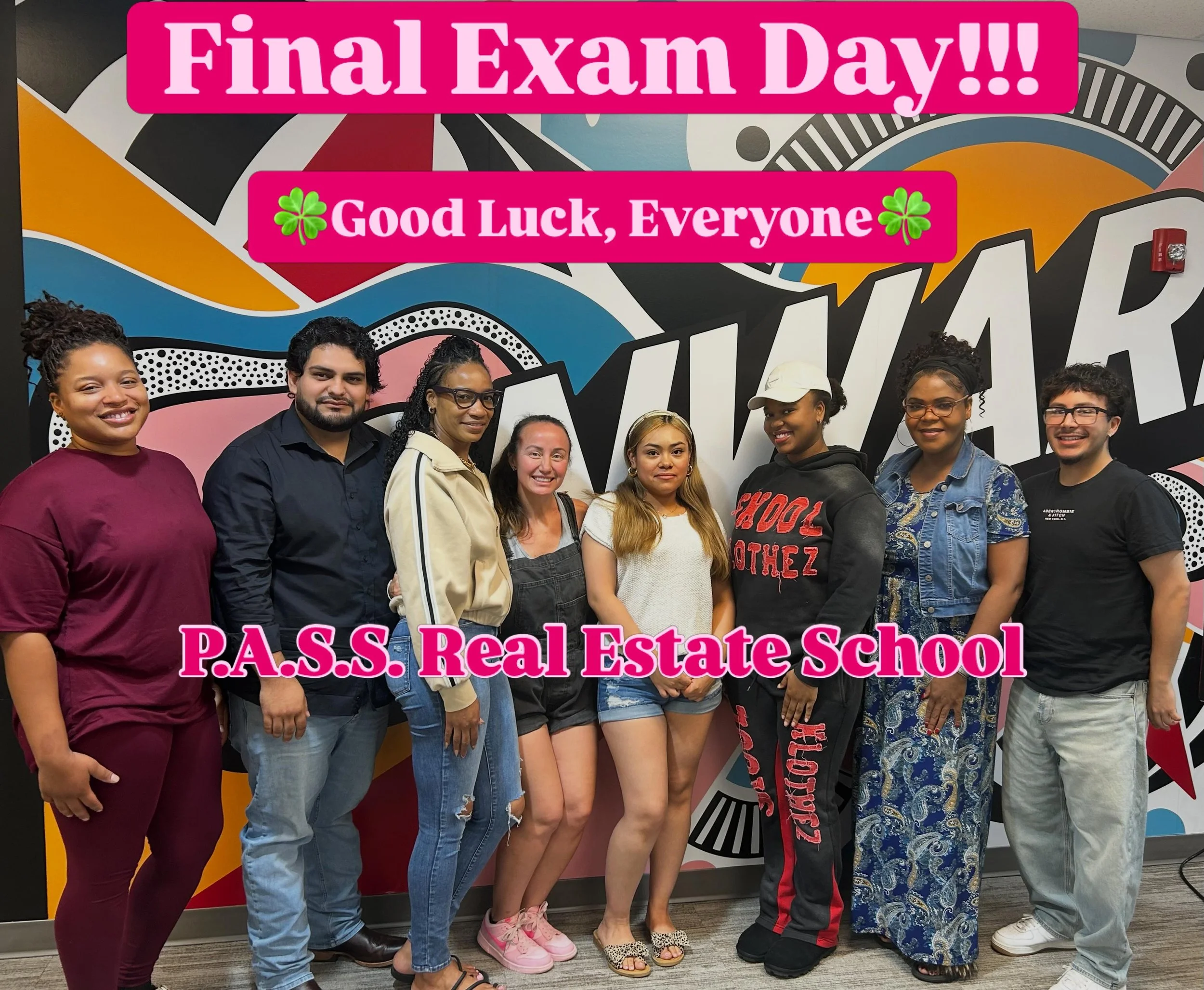 📚✏️FINAL EXAM DAY✏️📚
🍀Good Luck, Everyone🍀
#finishstrong #examday #yallgotthis #passrealestateschool #preparingallstudentsforsuccess