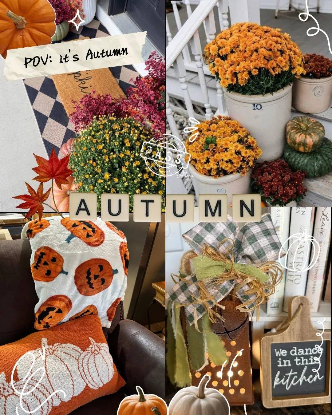 The P.A.S.S. Team is welcoming all the fall vibes at home!! What kind of autumn vibes do you go for? 
🎃Pumpkins?
👻Ghosts?
🍂Foliage?

Show us your fall decor on the comments! Best one gets a prize!! We will do a voting poll after everyone has comme