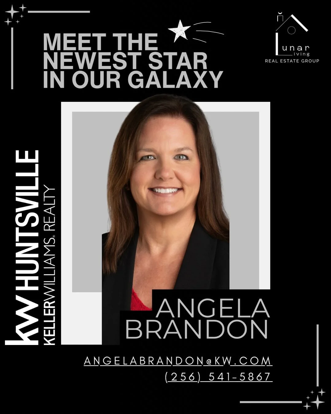 WELCOME TO THE GALAXY, ANGELA🌙🚀

The Lunar Living Real Estate Group continues to grow. If you are interested in learning more, reach out to us today! You may be the next ⭐️ in our galaxy!

📱Send us a DM or email us at lunarlivingrealestategroup@gm
