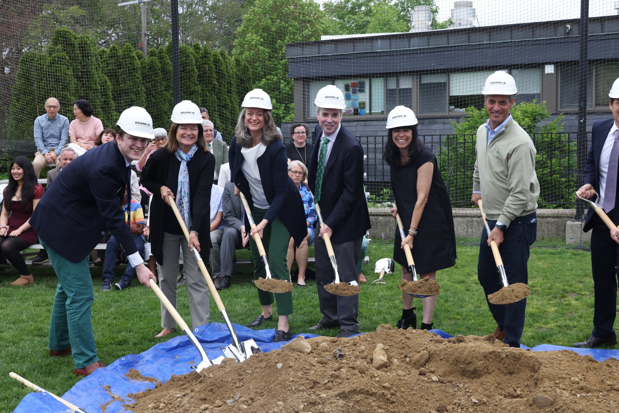 Groundbreaking team at Brimmer + May with shovels