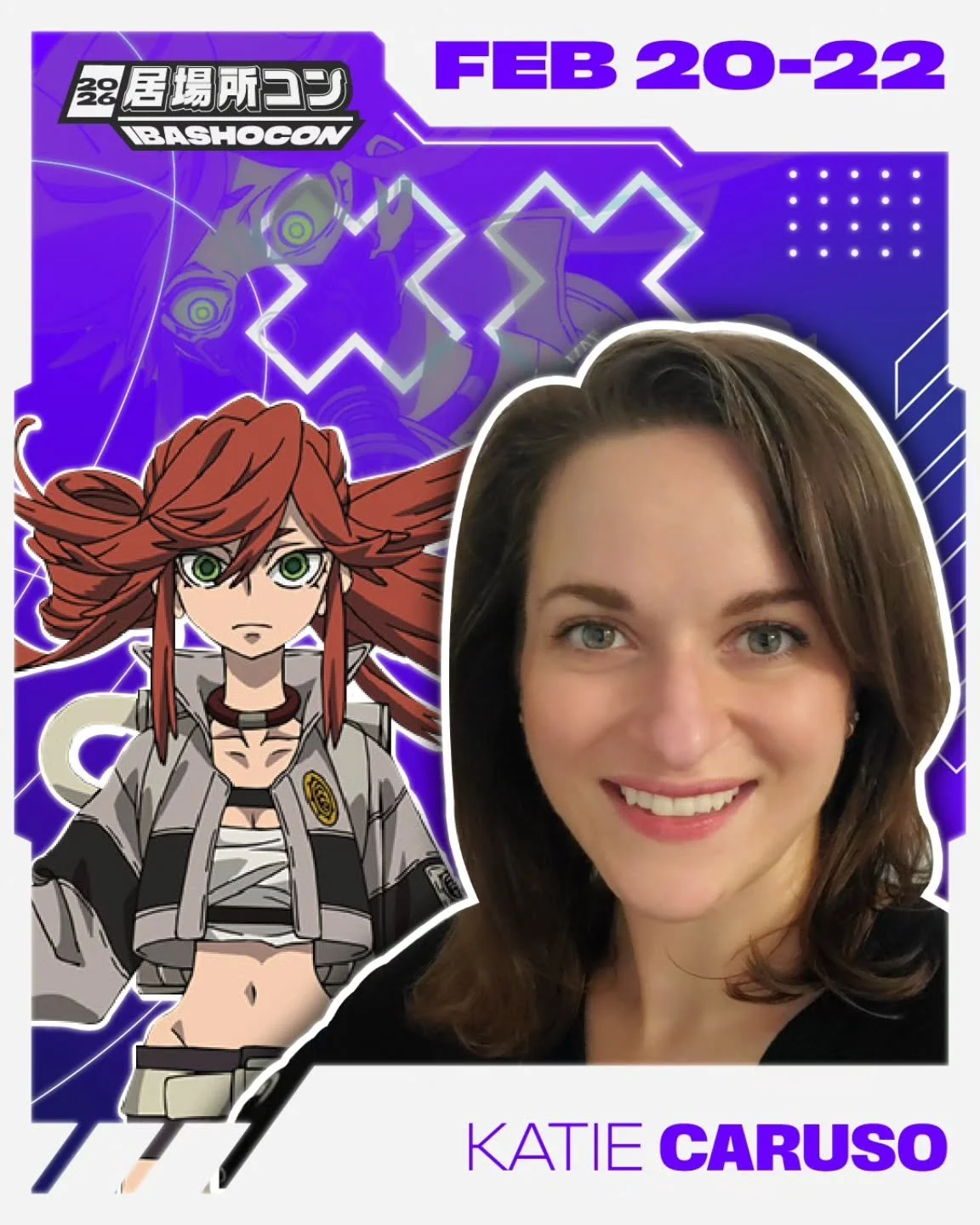 "Are you even more intrigued?" 
WE SURE ARE!! 
Our second voice actor announcement is none other than our favorite scissor-wielding cleaner, Riyo, Katie Caruso! 
With 15+ years of experience, Katie gives voice to a variety of otherworldly