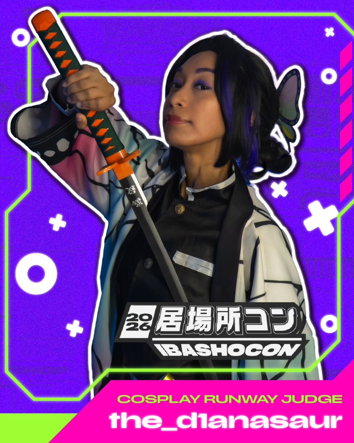 Coming out of the wisteria blooms is our first cosplay runway judge, @the_d1anasaur!!! 

Diana is a cosplayer of Hispanic origins who enjoys inspiring and uplifting others via cosplay. She cosplays from all mediums (video games, anime, comics, tv...y