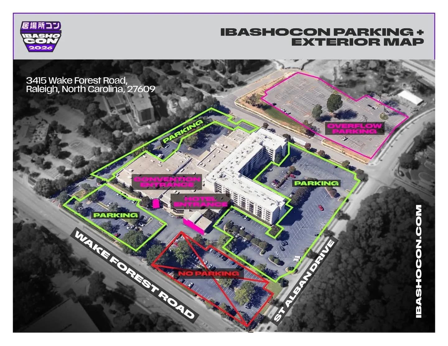 OVERFLOW PARKING INFORMATION!!!!

In case you get here a little slow, here's some info on where you should go! The Hilton Raleigh North Hills has a bit of construction going on, so parking is a little tight! But fear not, we have plenty of space at t
