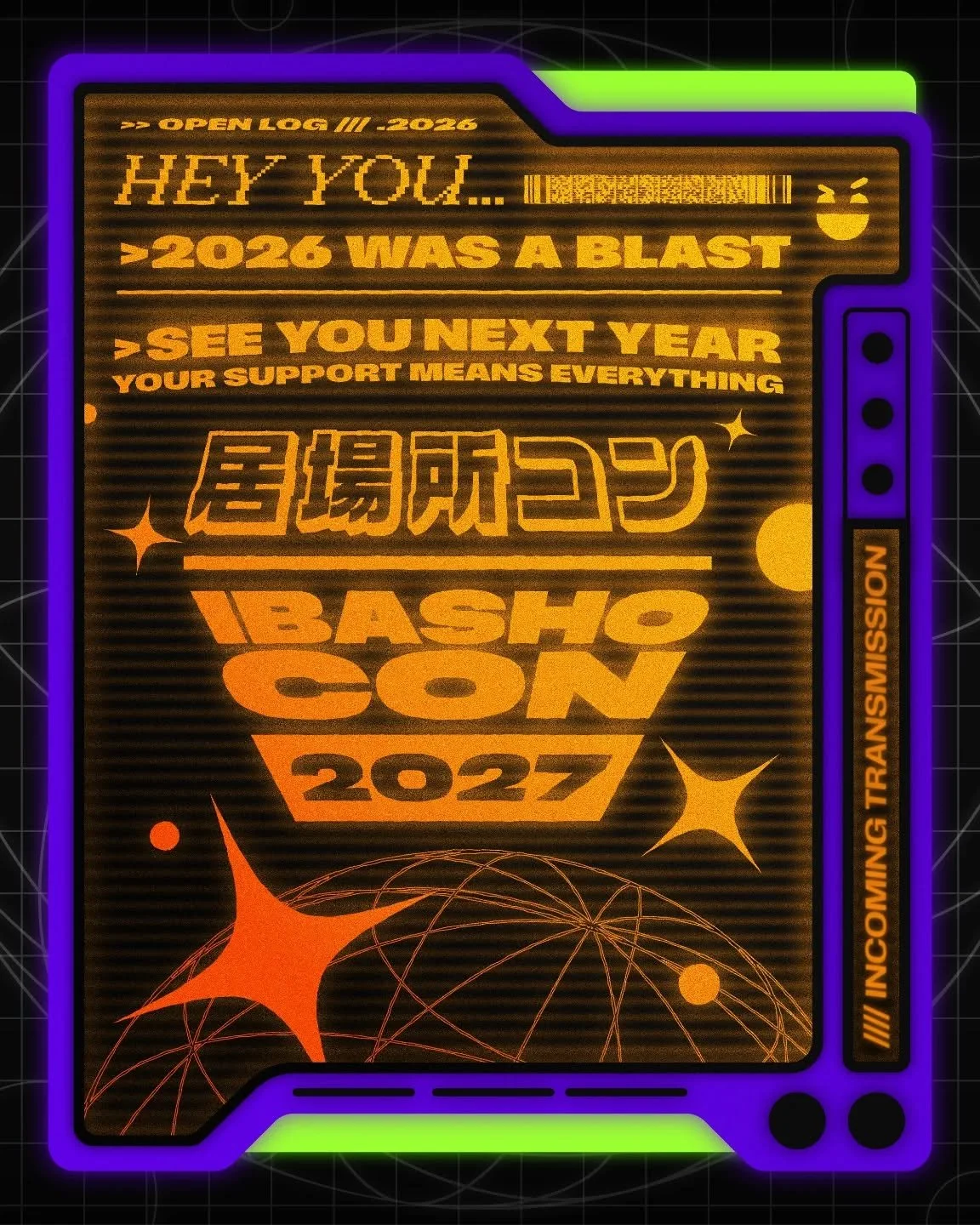 THANK YOU ALL SO MUCH FOR COMING TO IBASHOCON 2026!!
We hope you all had an amazing con this year! We had a lot of fun putting on the event, and were so excited about how many of you showed up and showed us your love, we really couldn&rsquo;t do it w