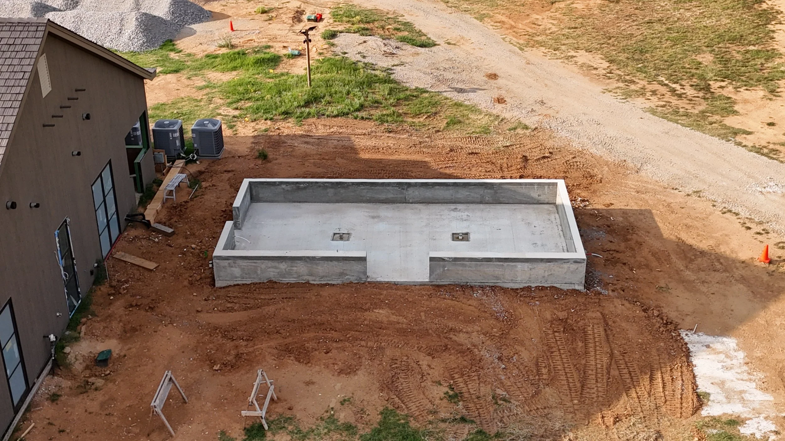 Greenhouse foundation at The Essex Ranch