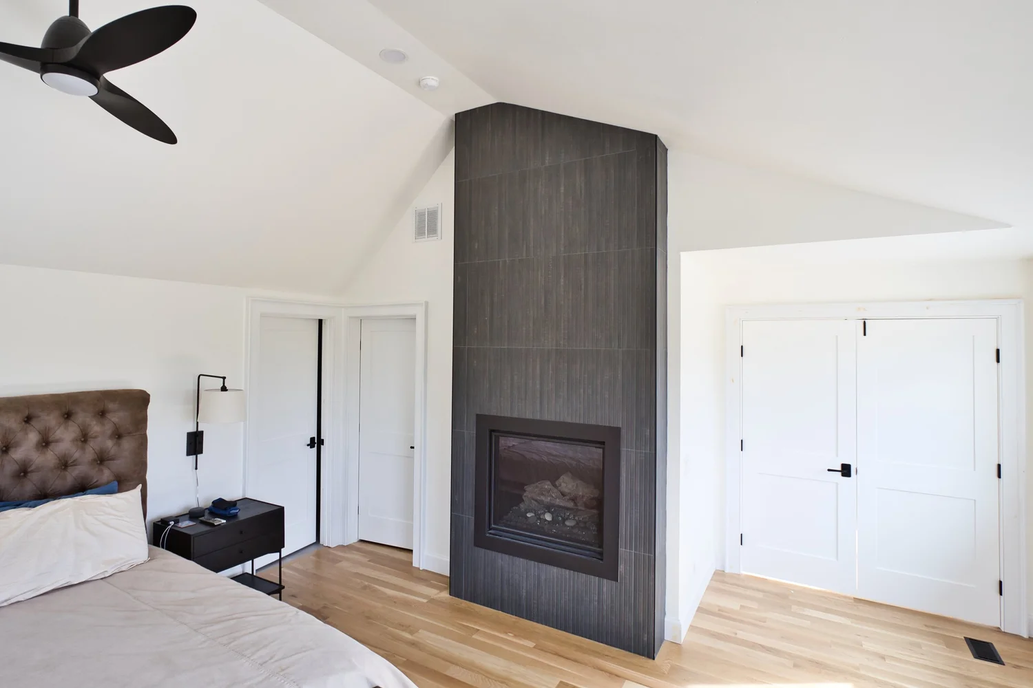 Custom fireplace wall renovation