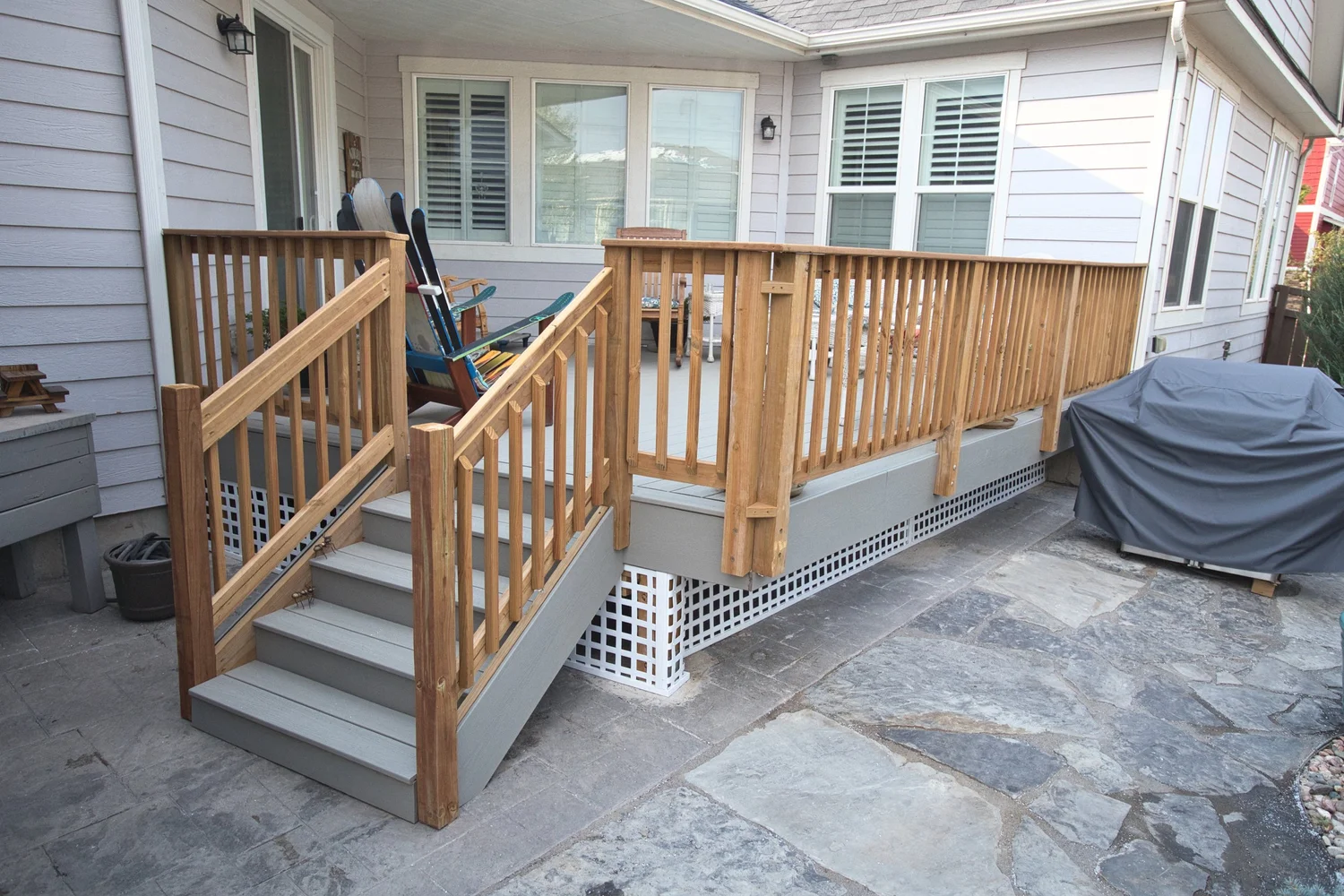 Custom composite deck built by Ripley's Home Renovation