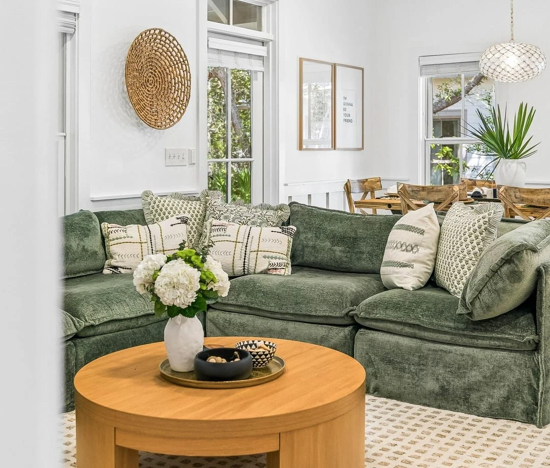 Living room seating at The Big Sea, a 30A vacation rental in Seacrest Beach, FL