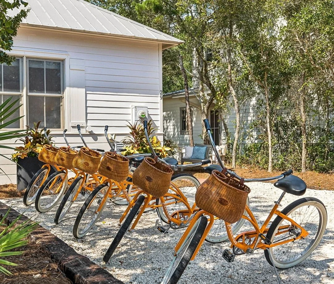 The Big Sea cottage exterior with beach bikes
