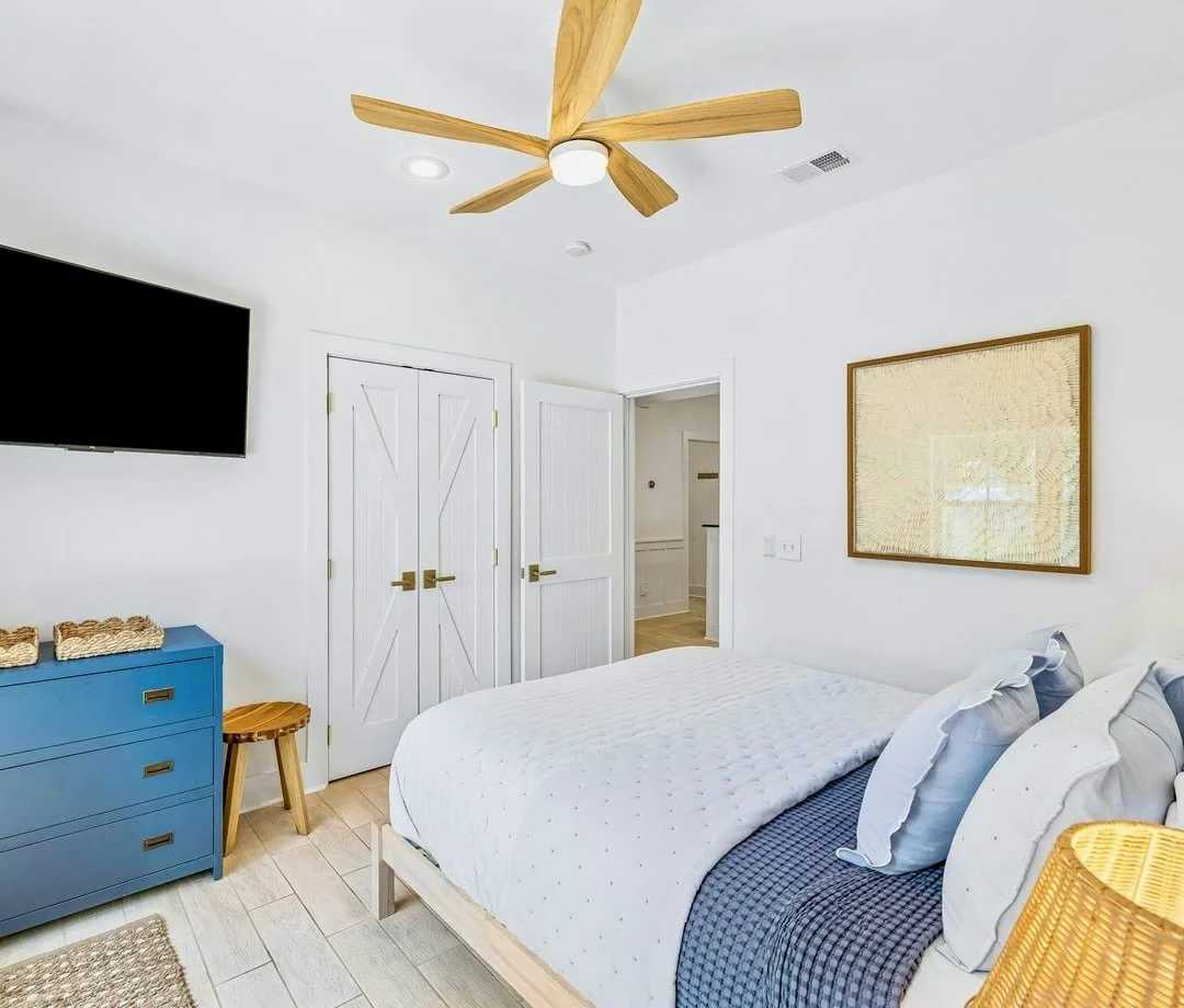 Queen guest bedroom at The Big Sea, a 30A vacation rental in Seacrest Beach, FL