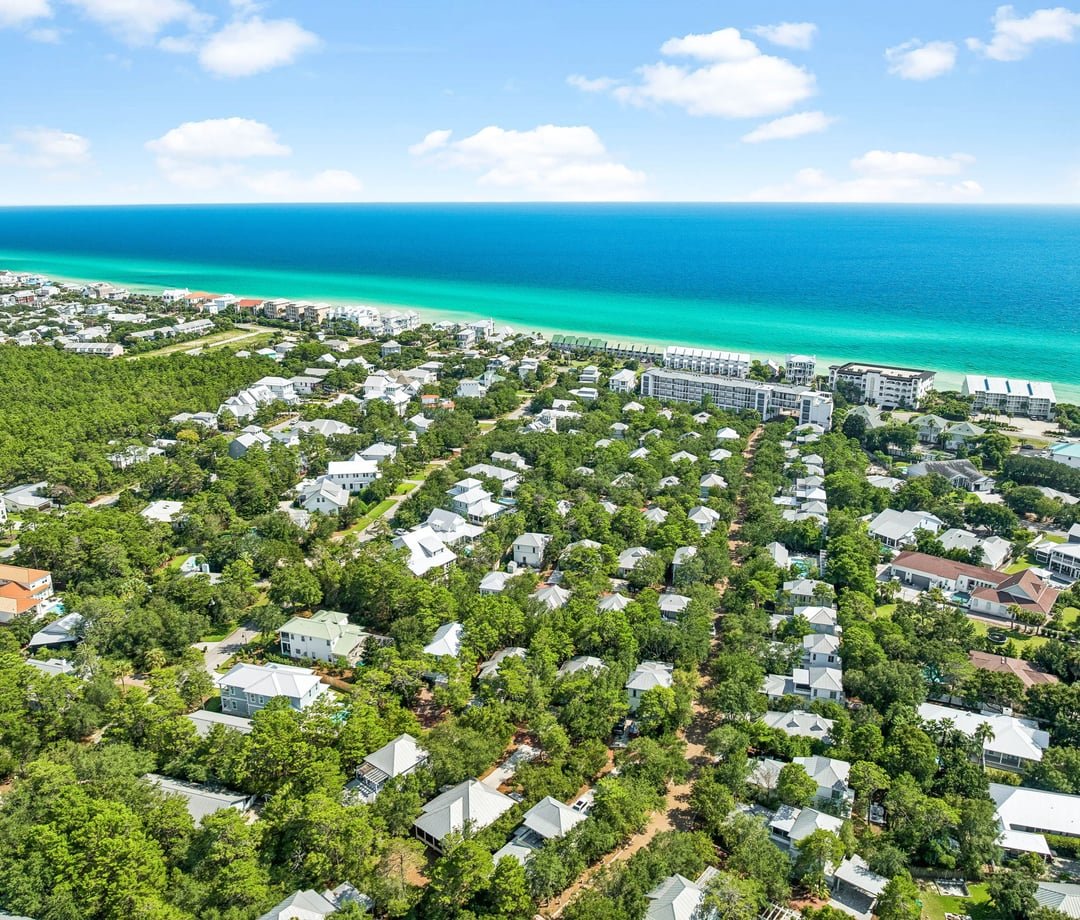 Aerial view of Magnolia Cottages by the Sea, Seacrest Beach, FL