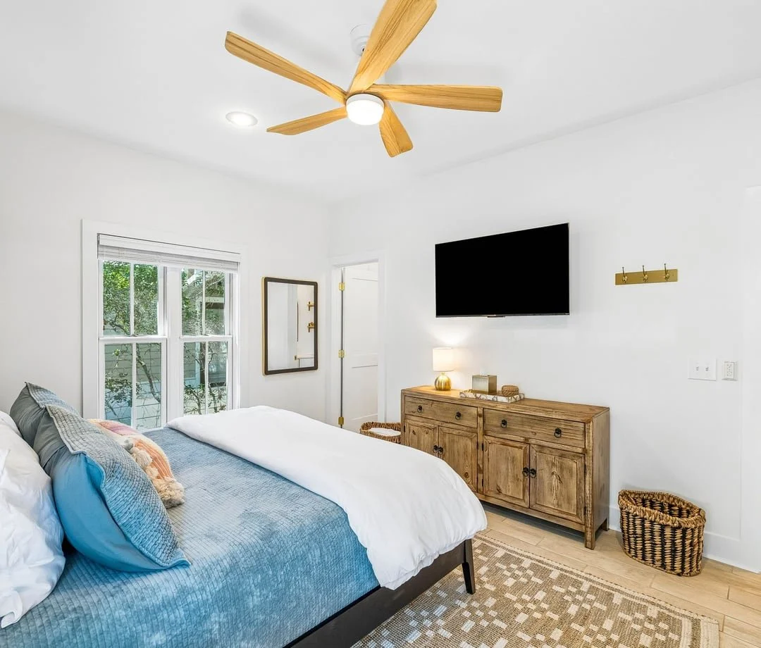 Primary bedroom with king bed at The Big Sea on 30A