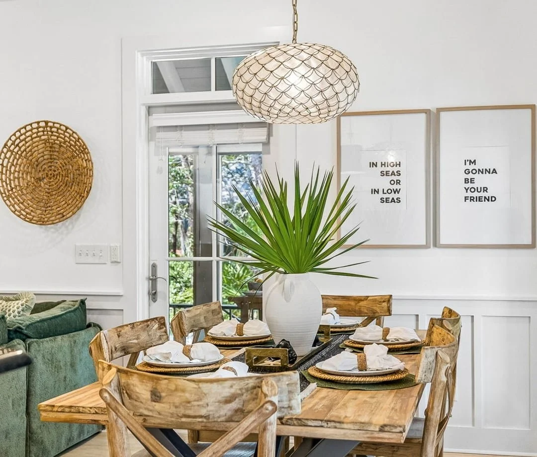 Dining room detail at The Big Sea, a 30A vacation rental in Seacrest Beach, FL