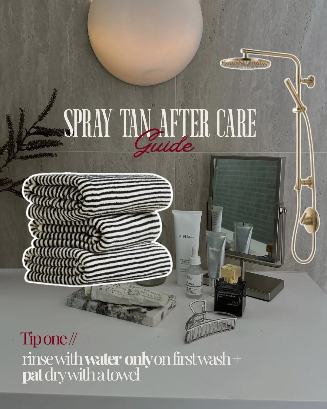 Your spray tan doesn&rsquo;t just happen in the studio.. the real results come from how you care for it afterward. 

Rinse at the time your artist recommends and skip soap for that first rinse so the color can develop evenly. COntinue to keep your sk