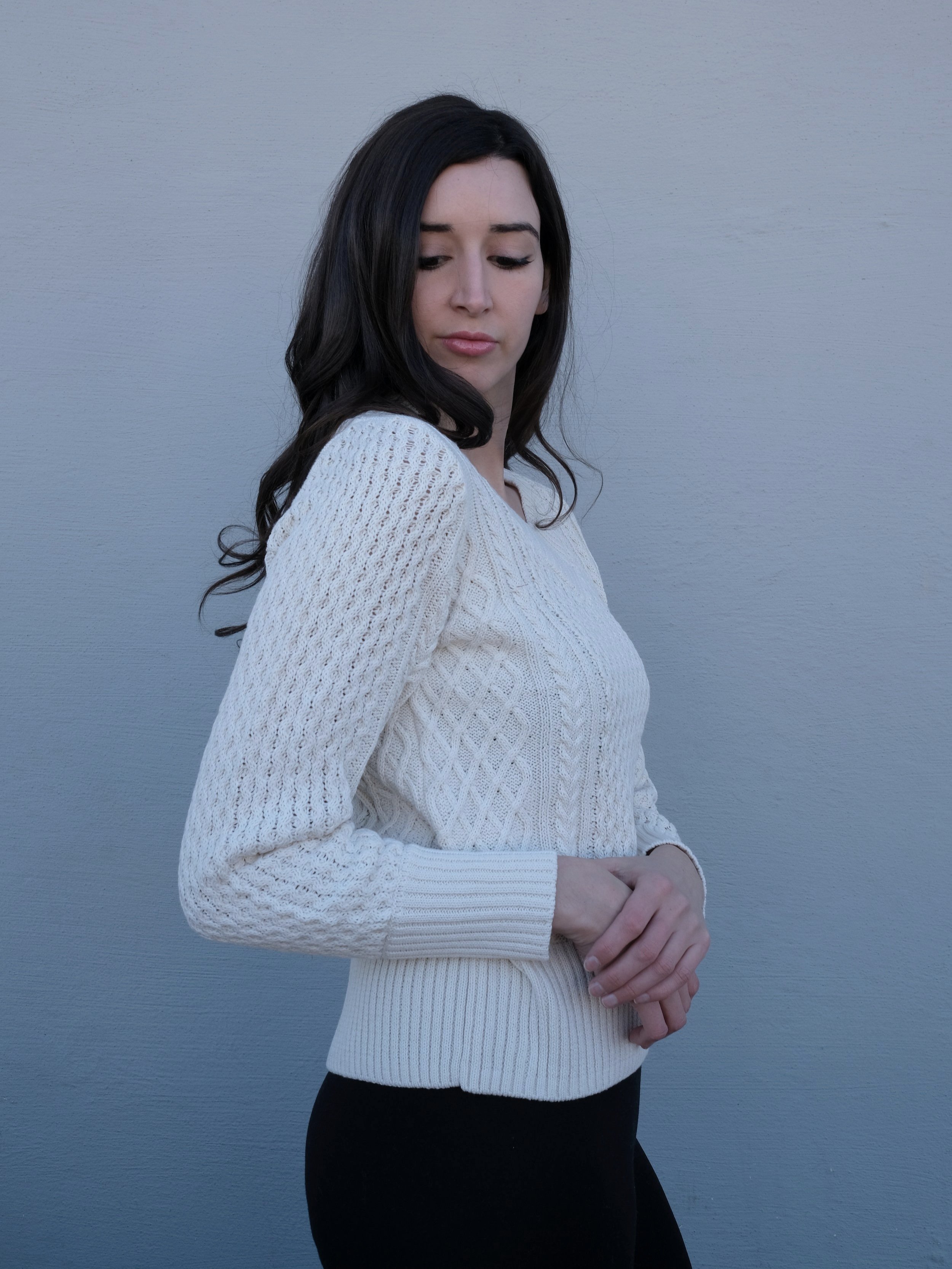 FOLDOVER V-NECK SWEATER WITH CABLE DETAILS .jpg