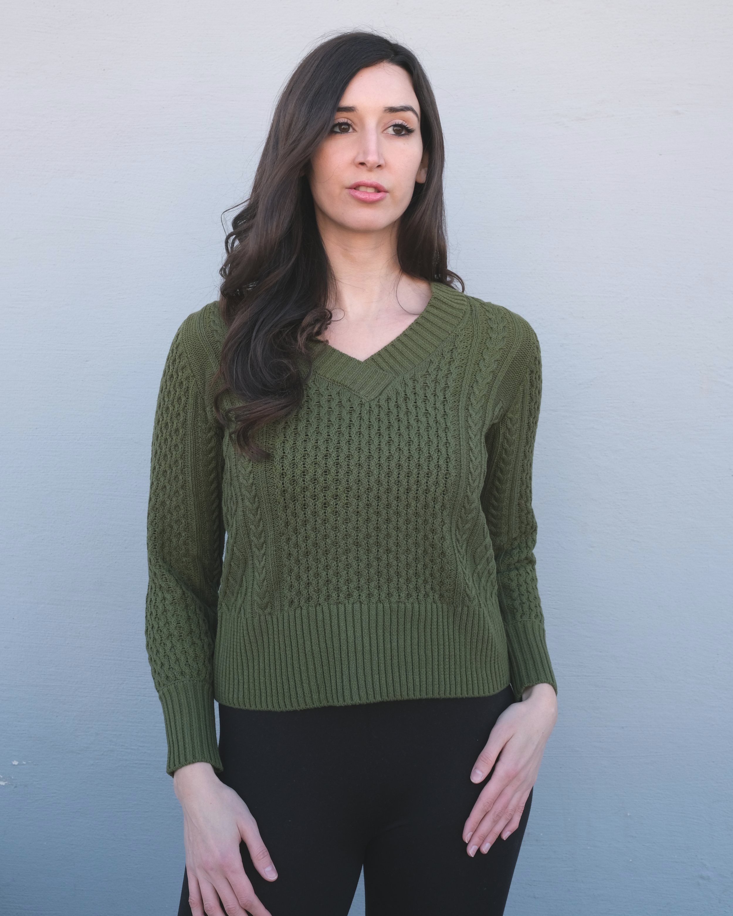 FOLDOVER V-NECK SWEATER WITH CABLE DETAILS. .jpg
