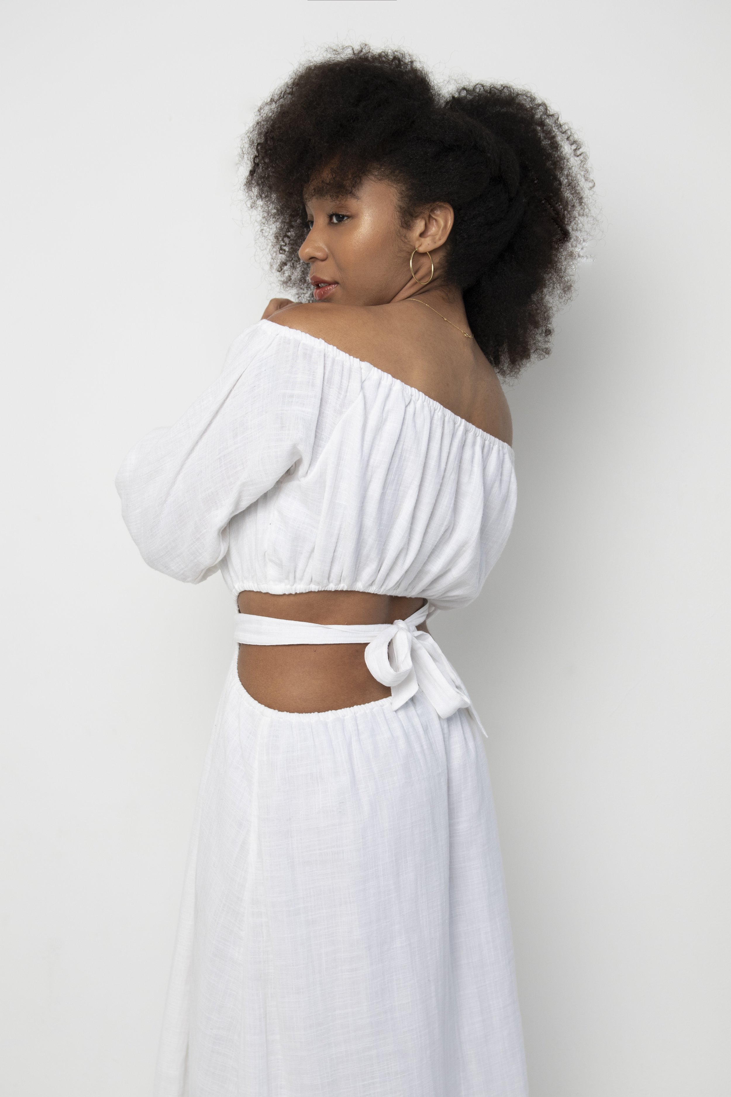 Peasant Style Dress With Cut Out Back .jpg