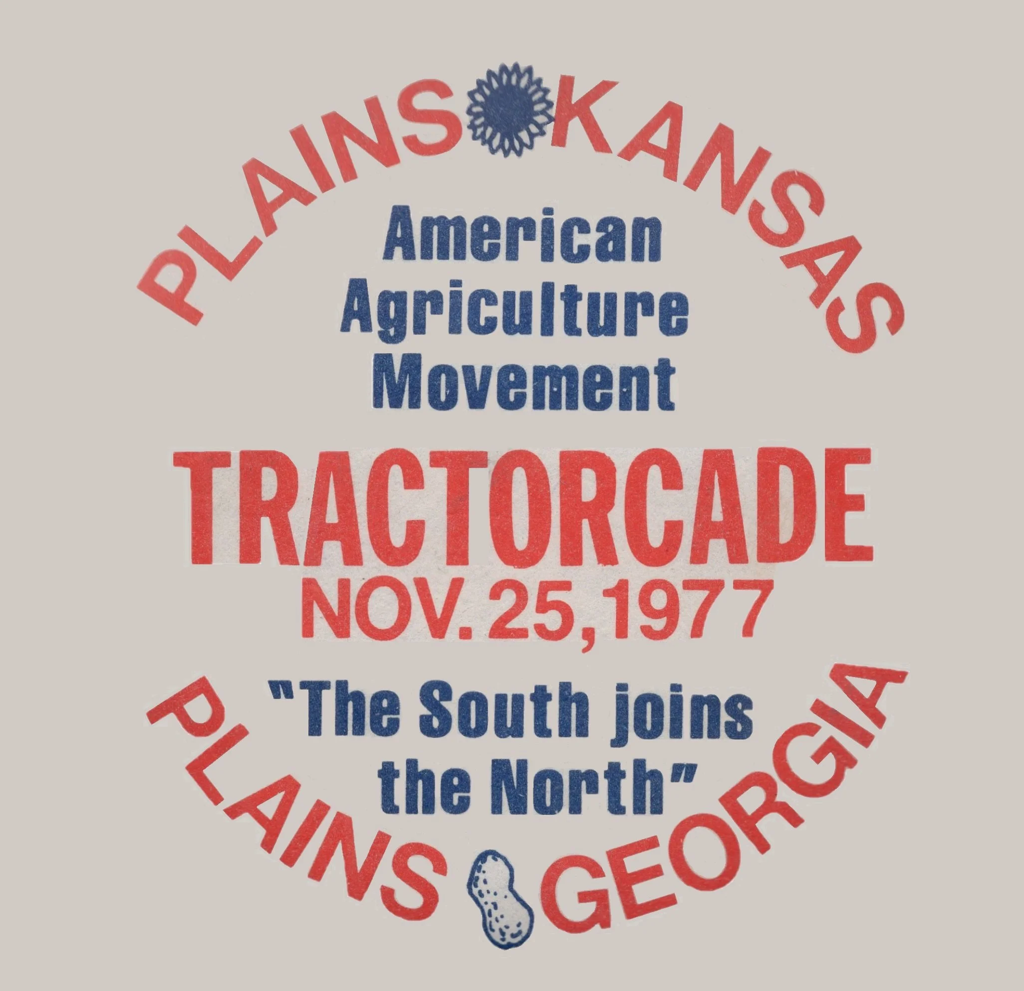 Plains Kansas to Plains Georgia Tractorcade AAM November 25, 1977 4" Decal