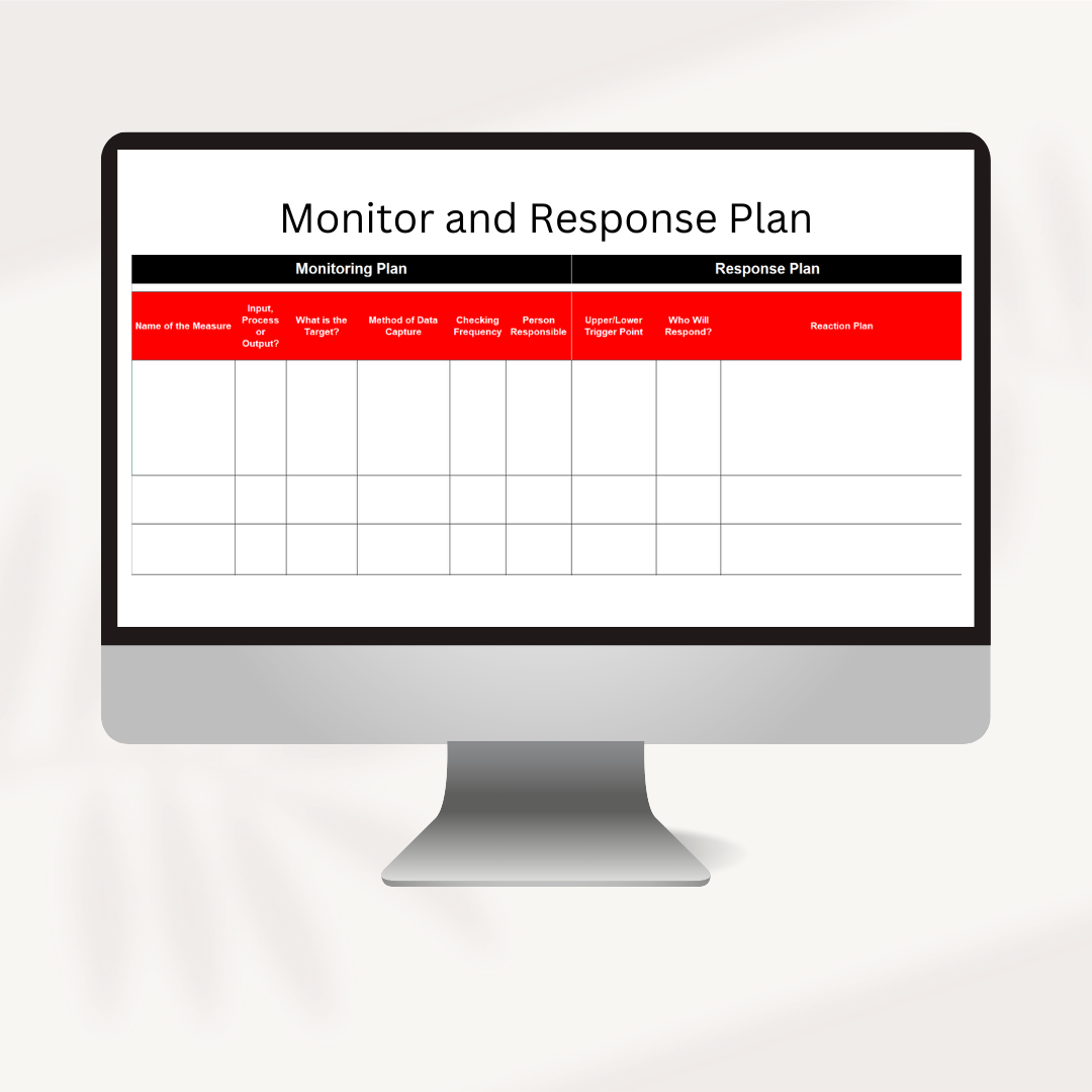 Template:  Monitoring and Response Plan