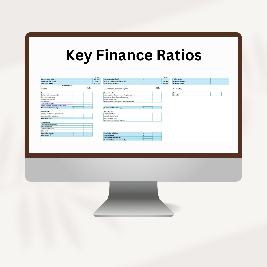 Key Finance Ratio Template