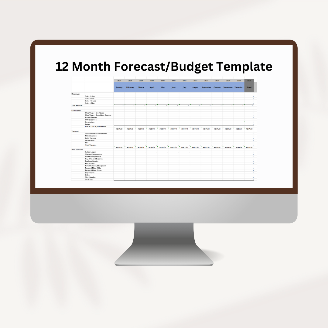 12 Month Budget and Forecast Template