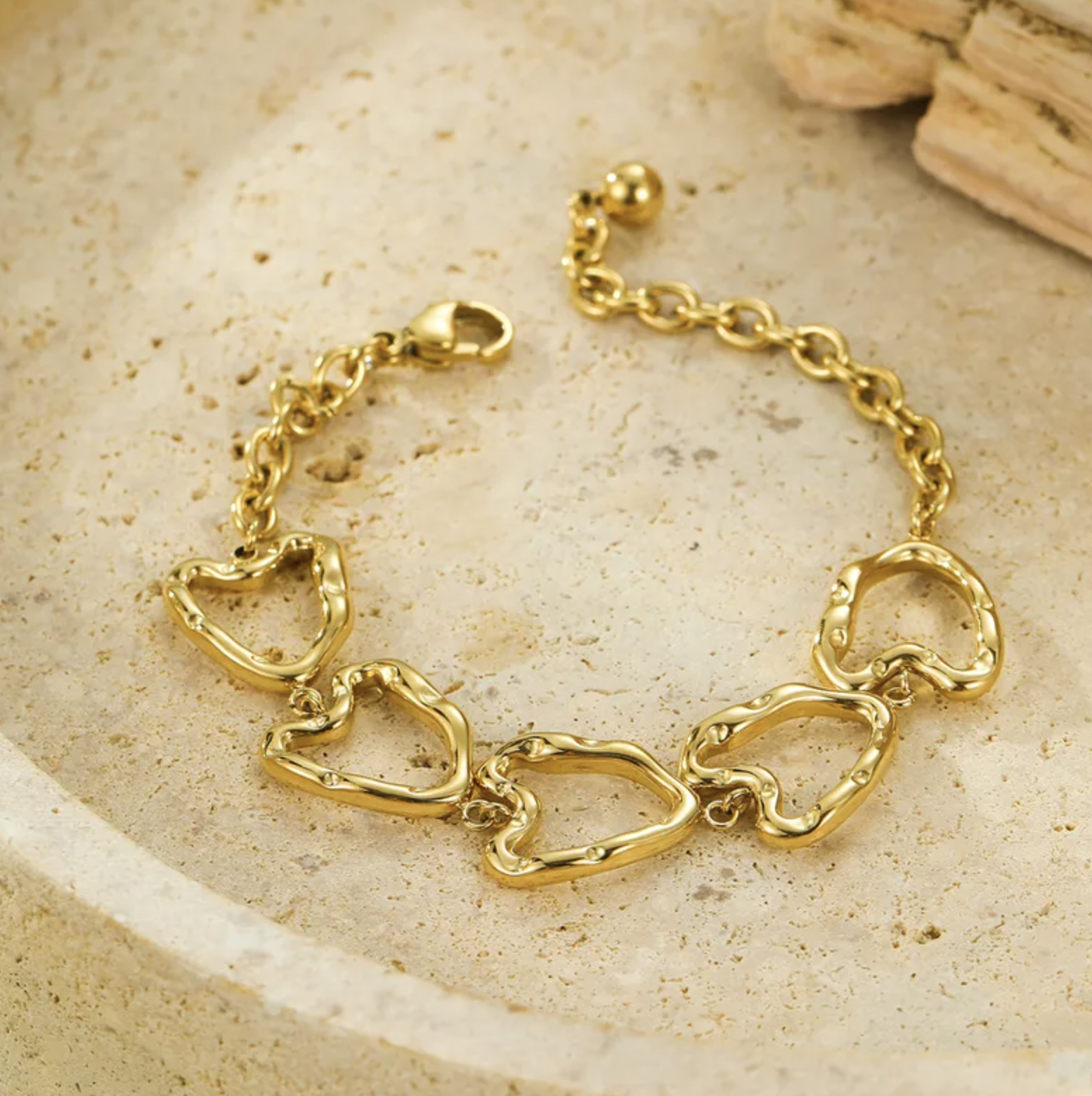 Gold Plated Heart Shaped Bracelet