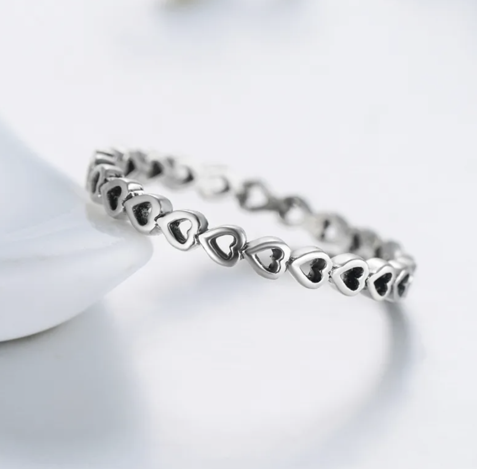 Heart Shaped Sterling Silver Ring