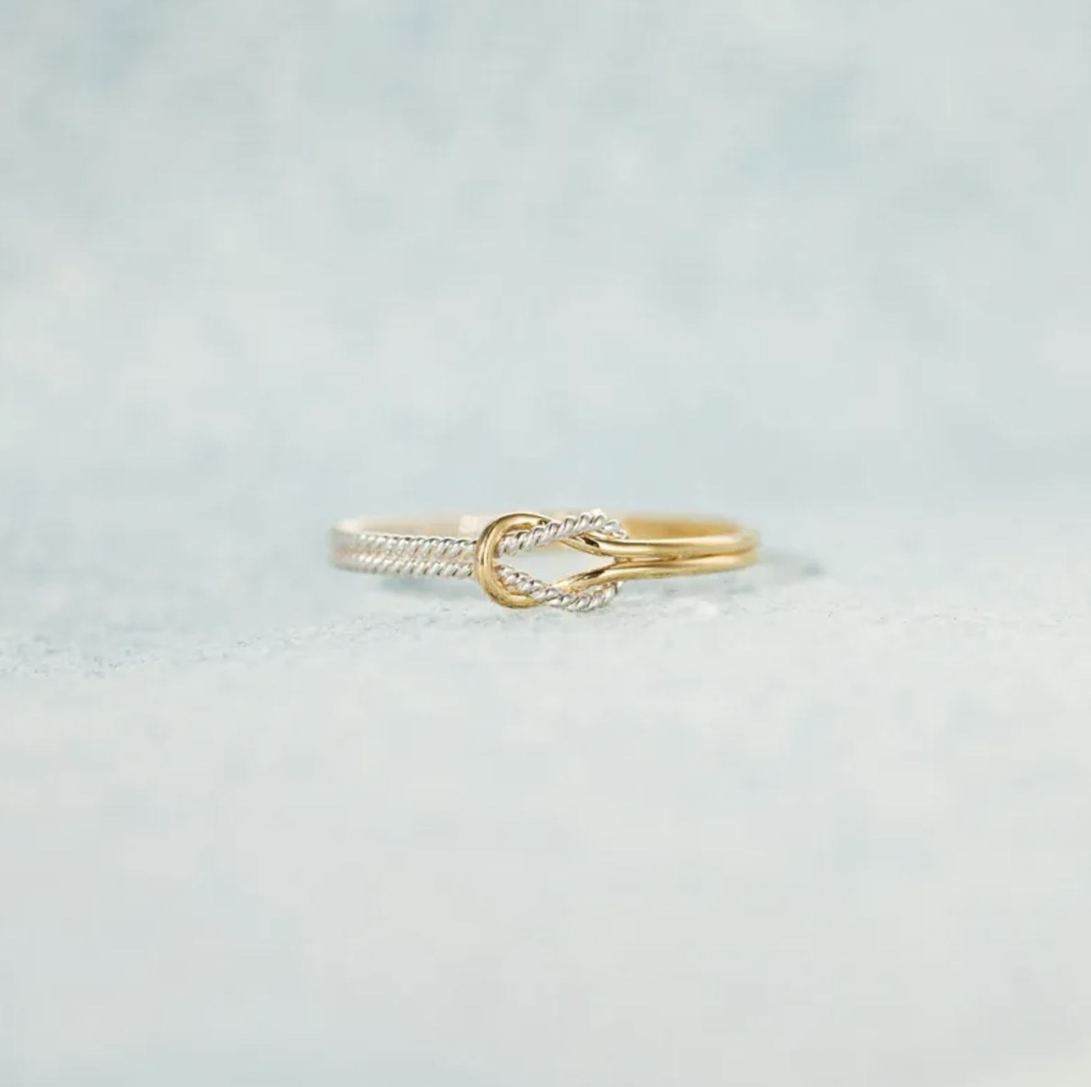 Silver and Gold Knot Ring