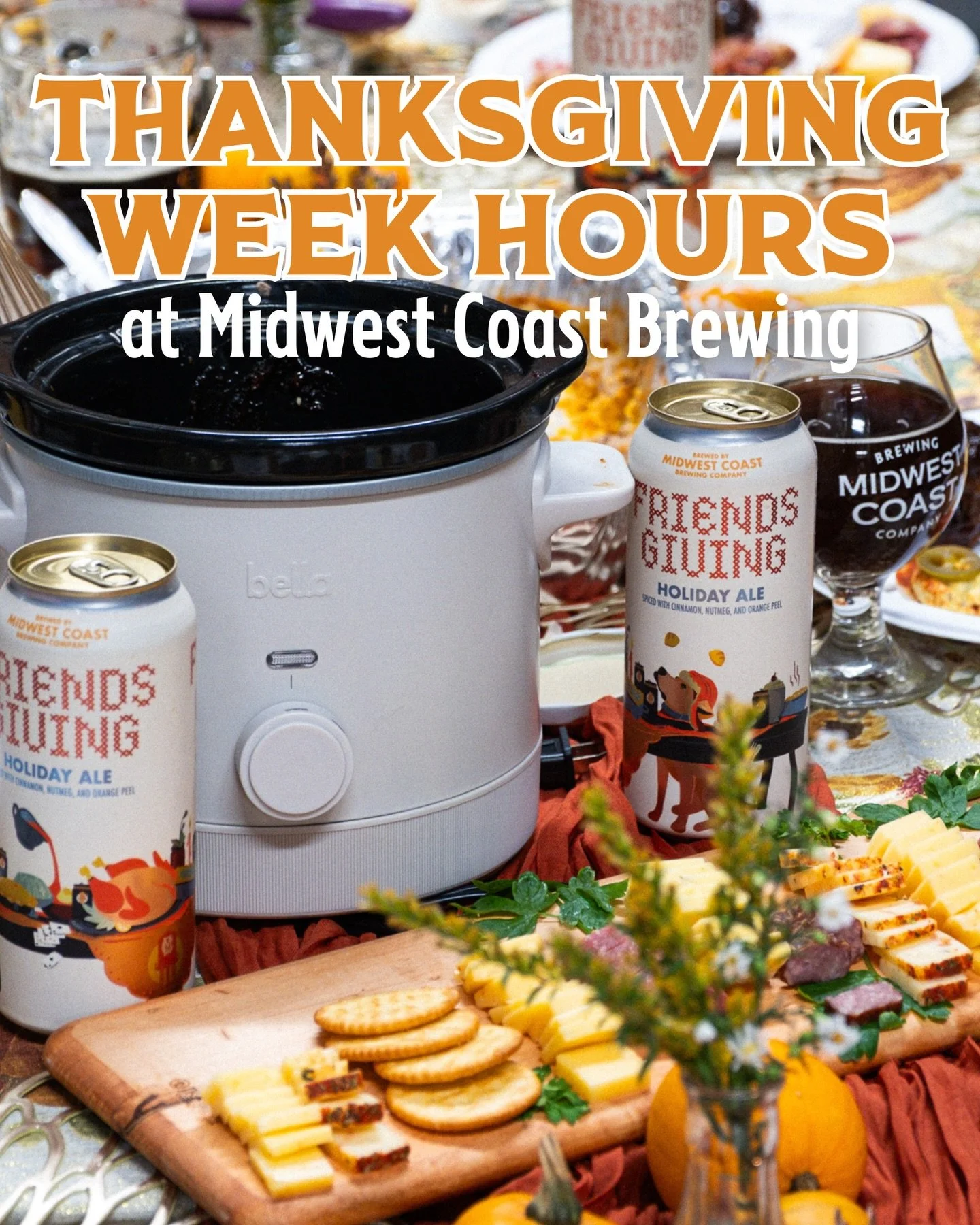 THANKSGIVING WEEK HOURS at MWC! 🦃
Thursday 11/27: Closed for Thanksgiving
Friday 11/28: Opening at noon!

Shop small this weekend and enjoy 10% off all merch &amp; to-go beer Friday - Sunday 🍻