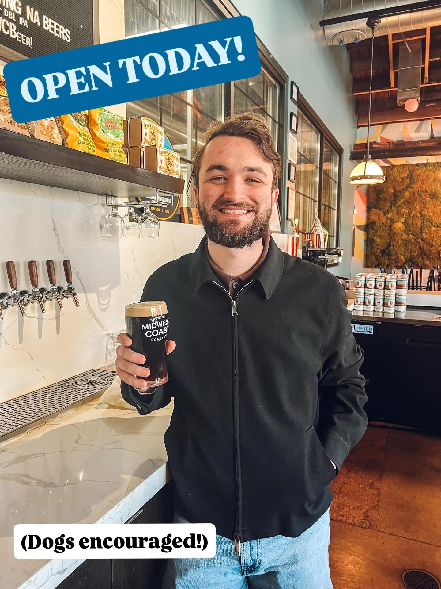 Y&rsquo;all it&rsquo;s cold out, but we asked the team and they wanted to come in still! So grab your dog (or any dog), and come hangout with Noah, Gabby and Gary today in our cozy taproom! 🐶❄️