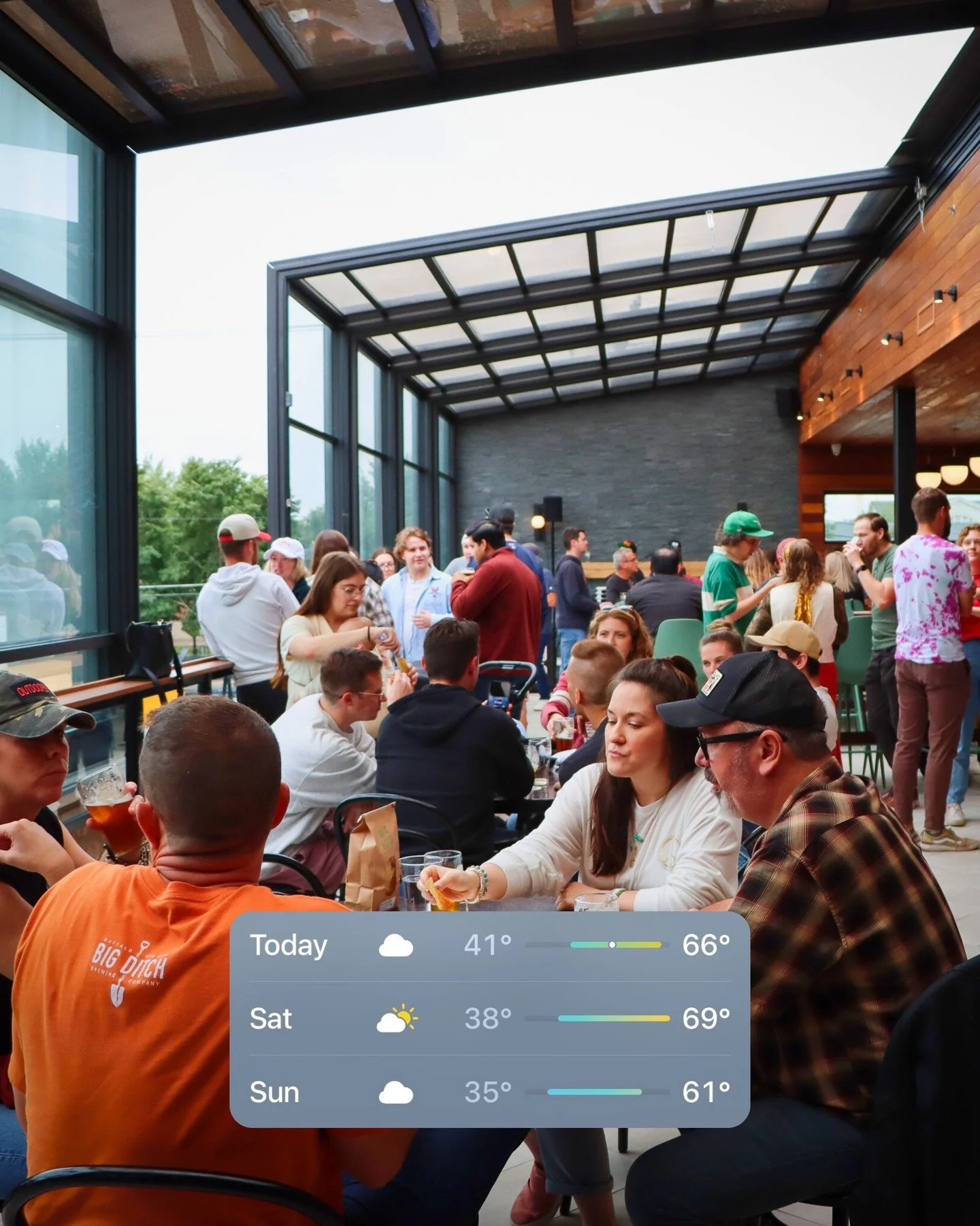 The weekend forecast calls for rooftop hangs, @fivesquaredpizza, and pints of whatever you&rsquo;re sipping on to celebrate Spring in Chicago! ☀️