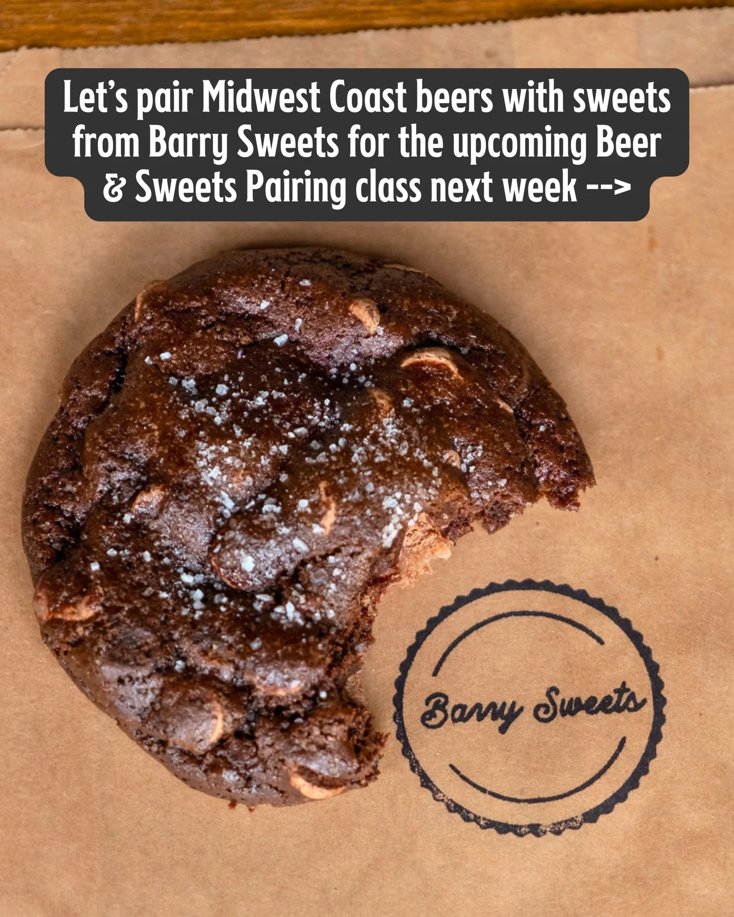 Don&rsquo;t miss Beer &amp; Sweets Pairing with @barry_sweets next Wednesday, April 22nd! The tasting will be led by Maddy, the founder of Barry Sweets and Tim, the Brewery Operation&rsquo;s Manager here at Midwest Coast Brewing.

Tickets includes 5 