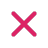 A pink 'X' mark on a dark background.