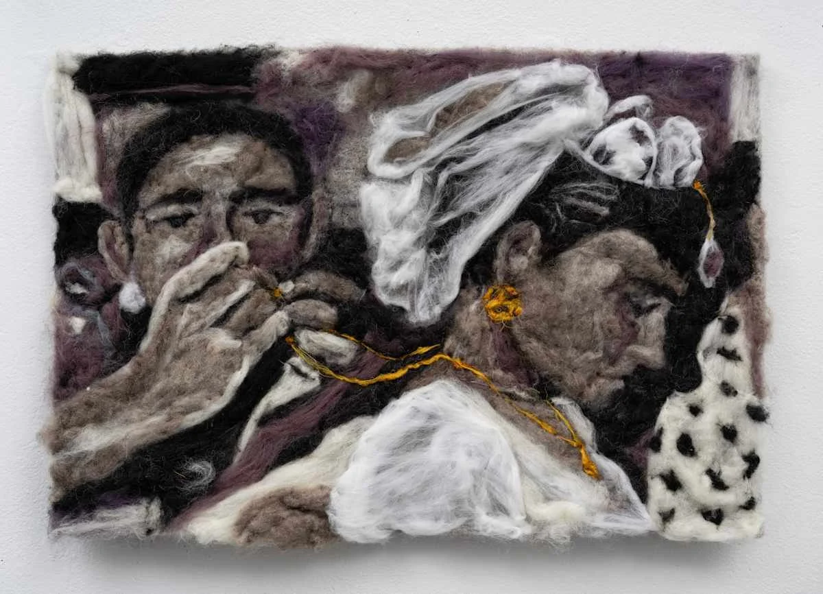 Clara Aunty's Thali.
Needle felted wool on industrial felt
12 x 18 in
2025