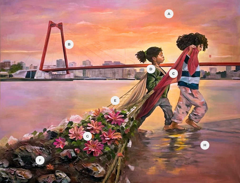 Fragments of Tomorrow by Karla King, mixed media with recycled coffee filters, shown at Art Rotterdam 2026