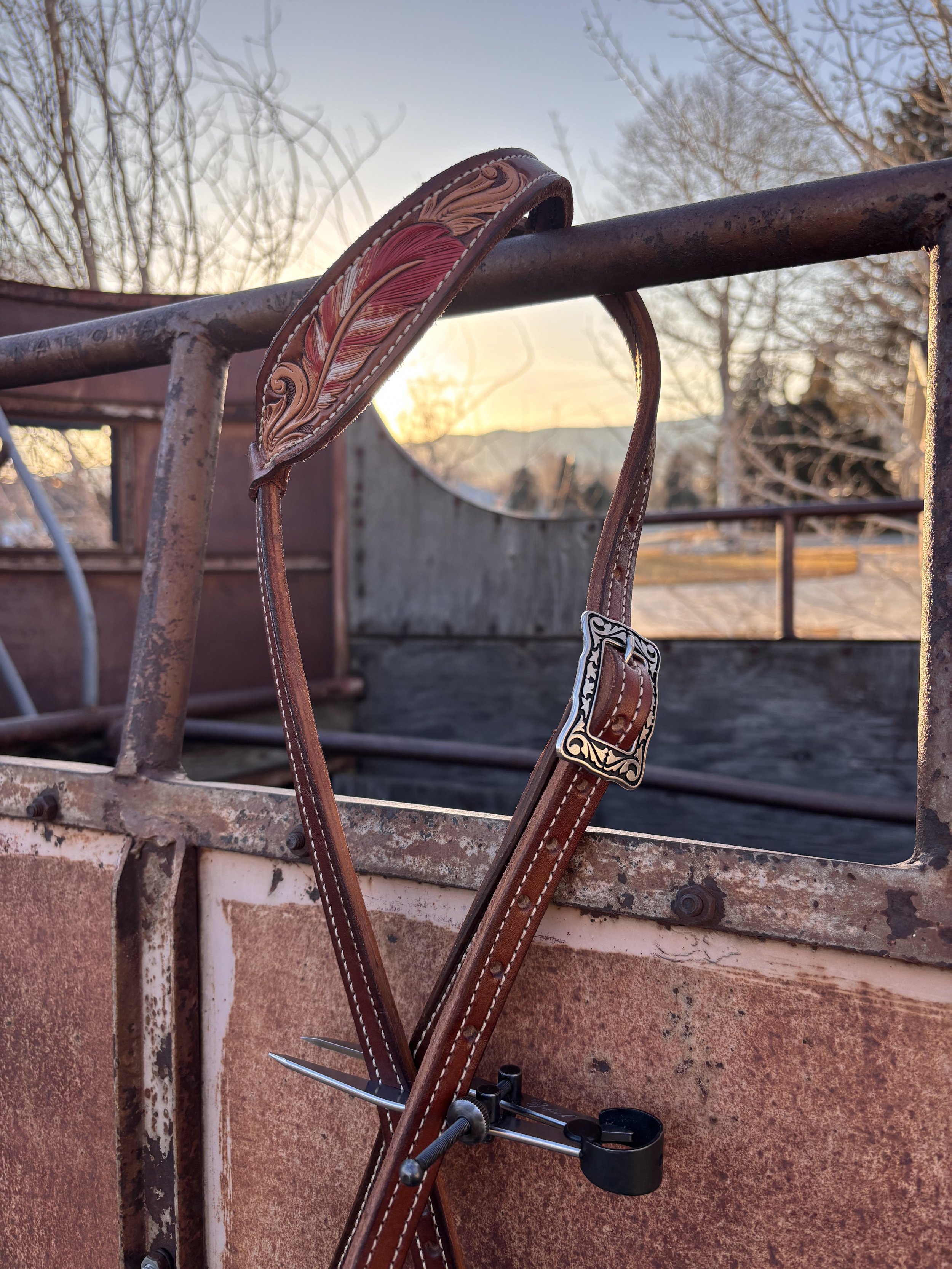 Red Feather  Single Ear Headstall