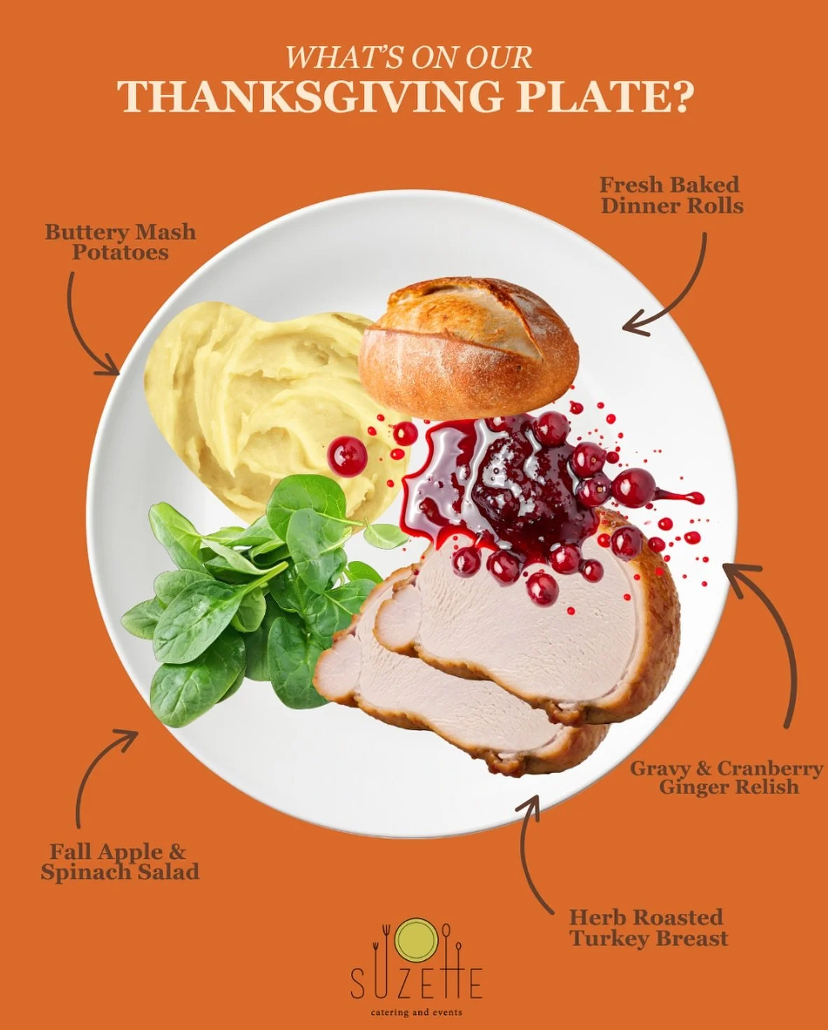 Full plates, full hearts, and even fuller bellies! 🤎🦃 We&rsquo;re loading up our plates this Thanksgiving holiday with some of our favorites&mdash;herb roasted turkey breast, gravy &amp; cranberry ginger relish, and of course, buttery mash potatoes