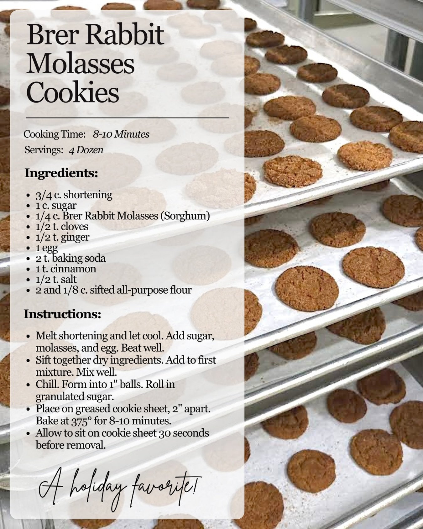 We&rsquo;re baking our way into the Christmas spirit with warm molasses cookies! 🍪🎄Here&rsquo;s how to make the official cookie of Santa&rsquo;s nice list! 🎅🏽✨