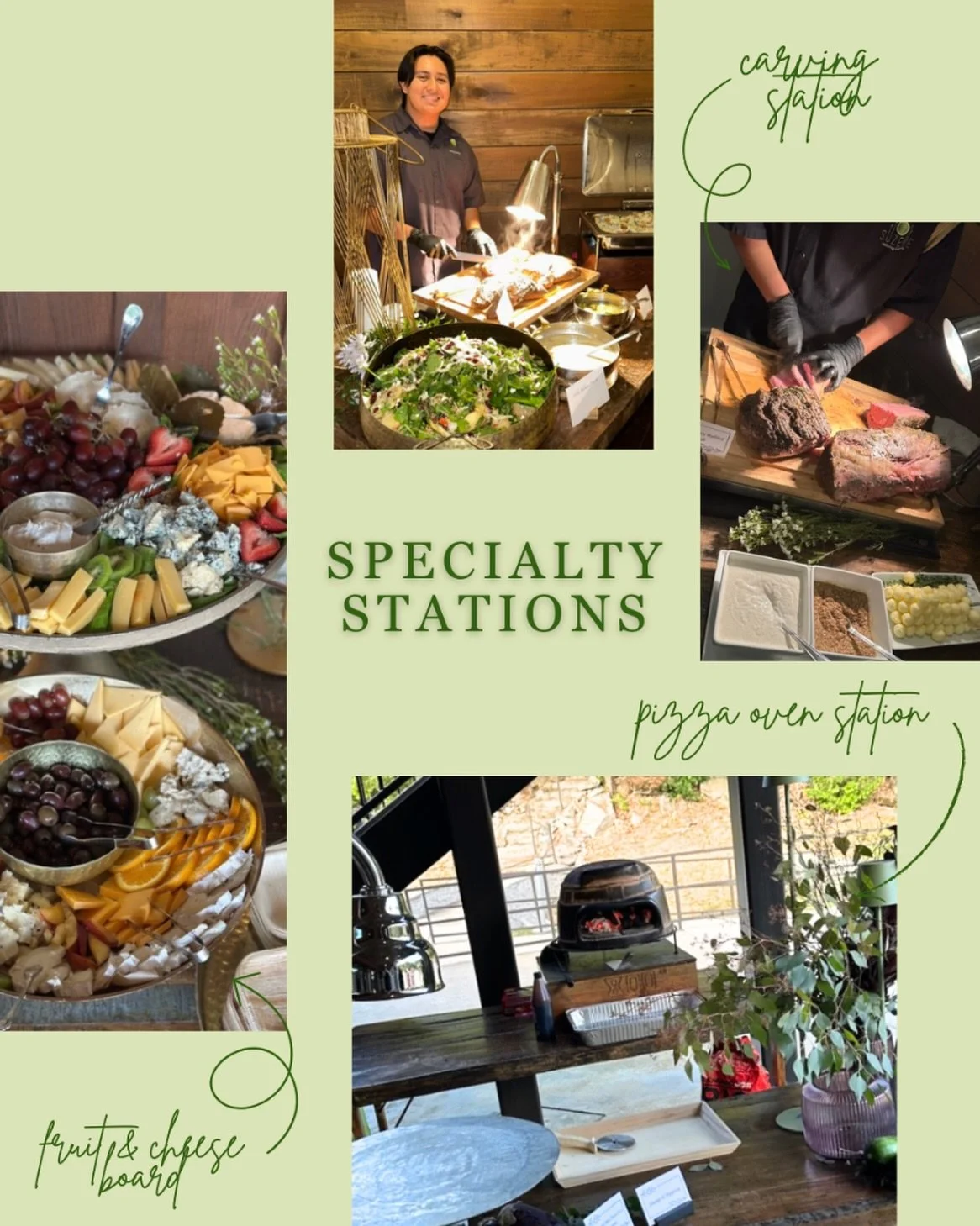 From elegant carving and grazing boards to vibrant fruit and specialty stations, we create interactive spreads that wow your guests! 🤩 Perfect for cocktail hour, receptions, or any moment you want to make unforgettable! Which spread would you love a