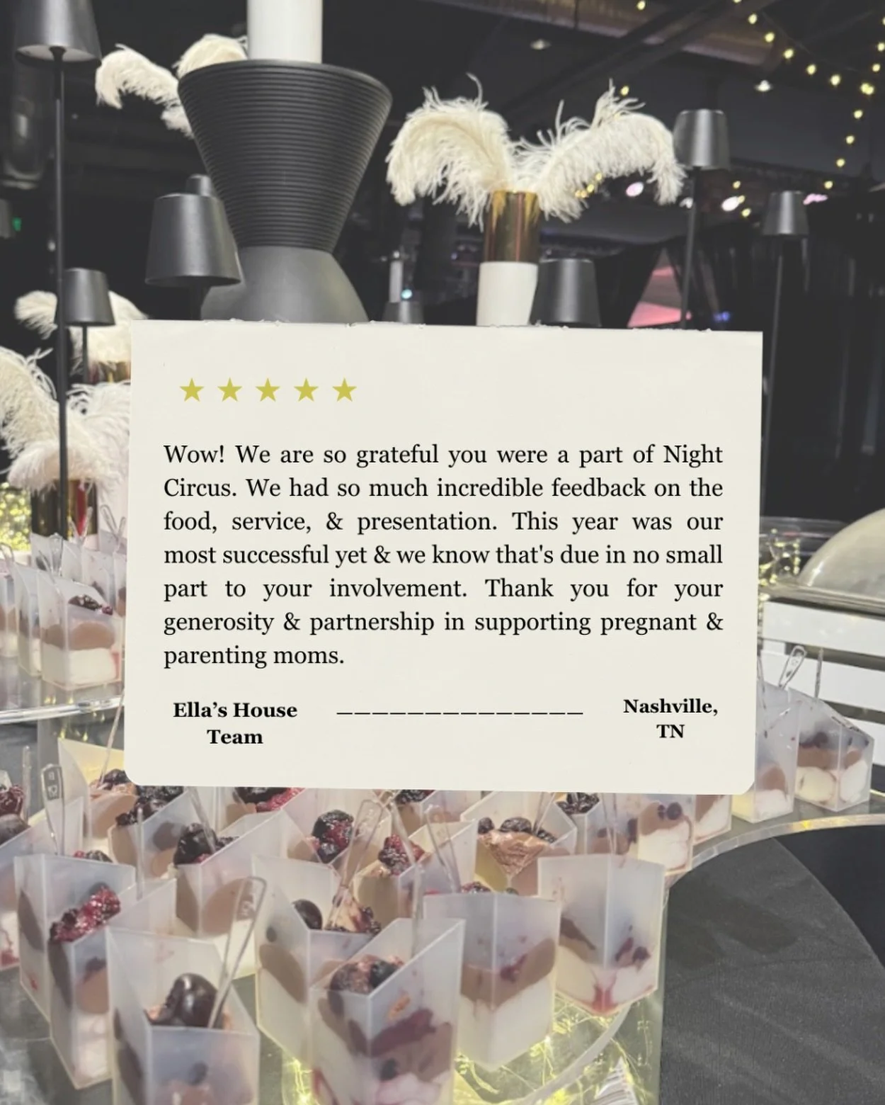 There&rsquo;s nothing more meaningful than serving a mission that matters. 💛 We are so grateful to have been part of @ellashouseorg&rsquo;s Night Circus event, and to support an organization that uplifts pregnant and parenting moms in our community.