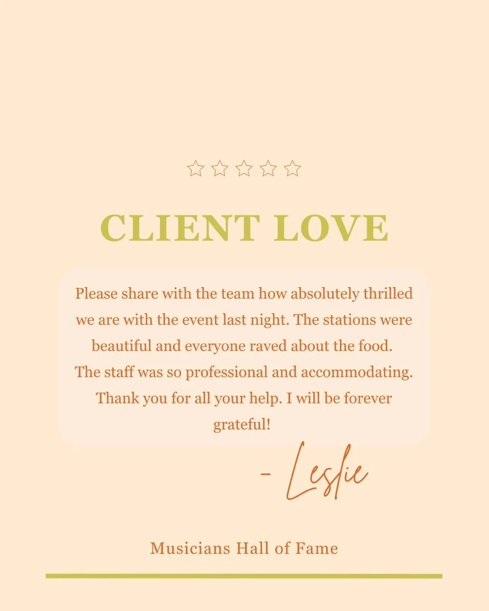 Thrilled to have catered an incredible event for @musicianshalloffame! 🎶⭐️ We are so grateful to serve events of all sizes (and flavors!) across Middle Tennessee. &hearts;️ For information on our catering services, click the link in our bio