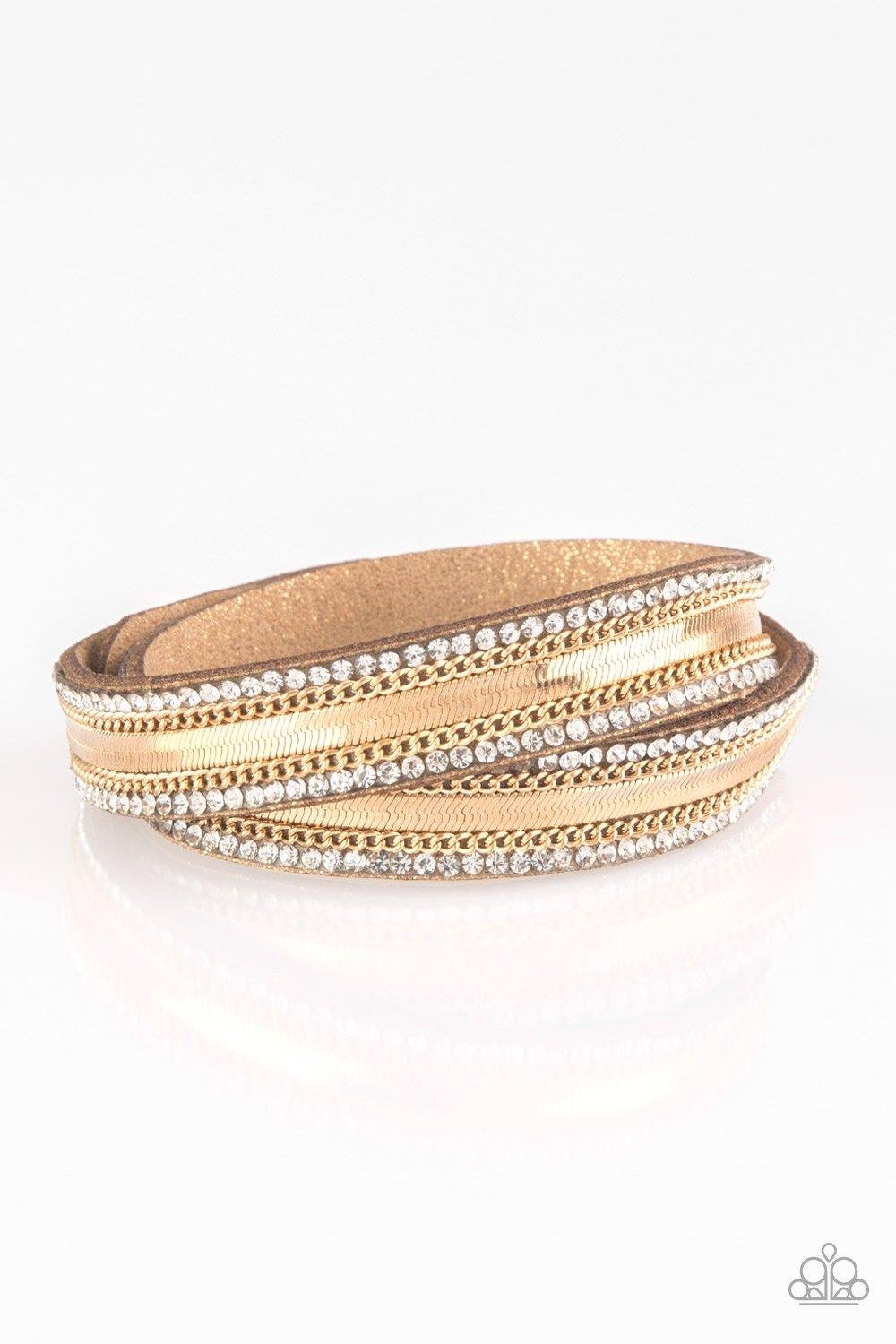 Rocker Rivalry - Gold DOUBLE Snap Wrap Bracelet
