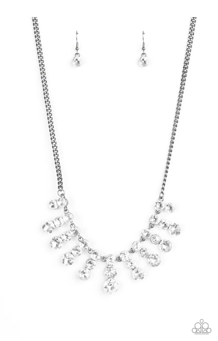 Celebrity Couture - White Rhinestone Necklace
