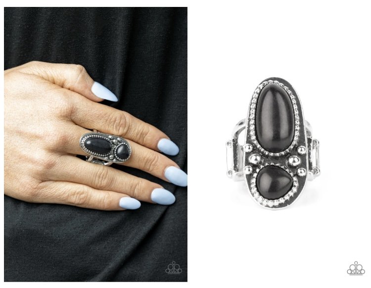Magical Mesas - Black Cracklestone Ring